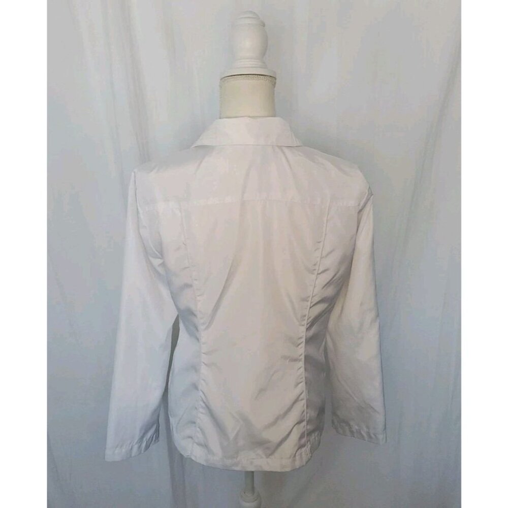 Laura Ashley Regatta Jacket Embellished White Full Zip Womens Sz. Med. MSRP $114 - Picture 5 of 16